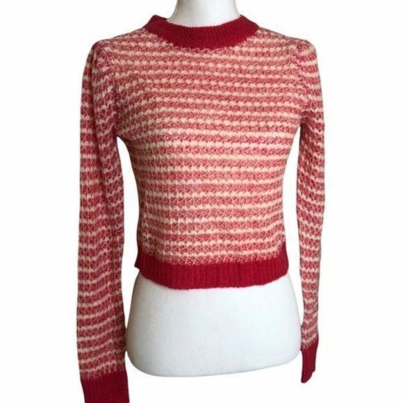 NEW Wayf Pink Striped Open Knit Sweater Size M - Picture 5 of 5